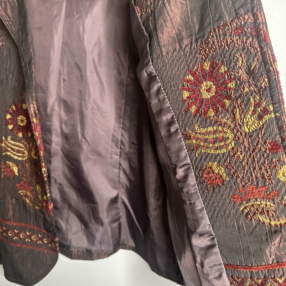 Vtg Womens ELCC Jacket Floral‎ Jacquard Baroque Tapestry Blazer Size PP - Picture 7 of 10